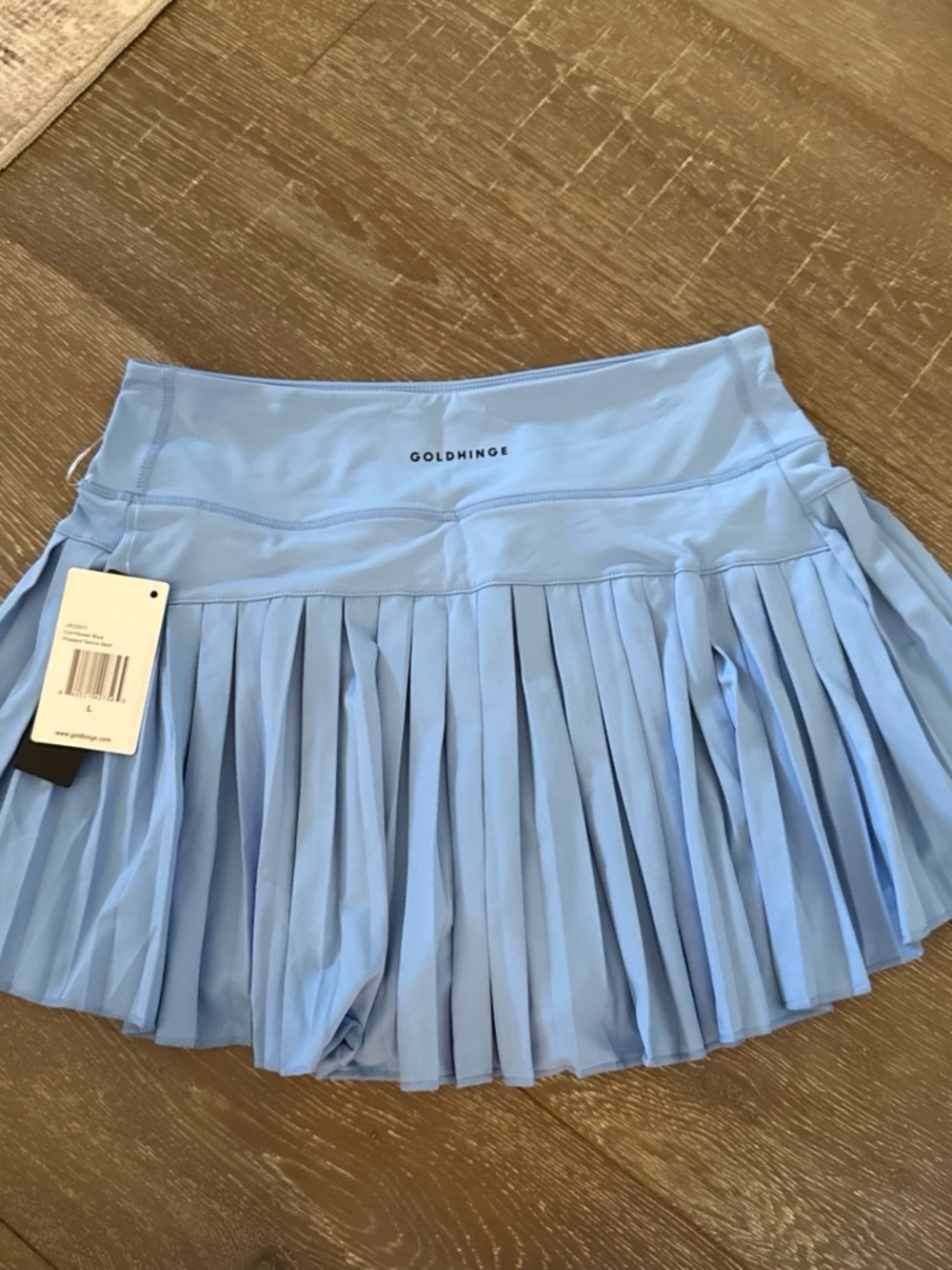 Goldthinge Light Blue Pleated Mini Skirt